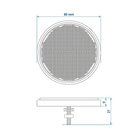 Catarifrangente arancione 60 mm con bullone 5 x10 pezzi