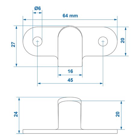 Gancio in metallo 65x27 mm curvo x10 pezzi