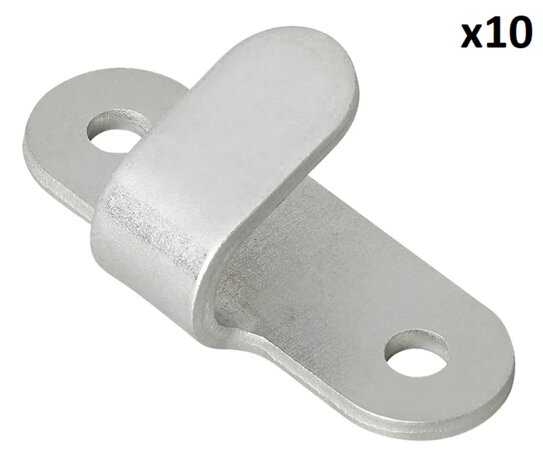 Gancio in metallo 65x27 mm curvo x10 pezzi
