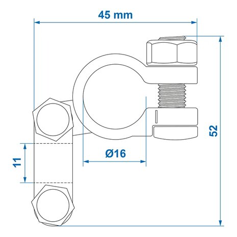 Morsetto batteria (-) standard x5 pezzi