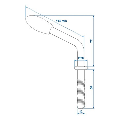 Perno filettato per morsetto ruota jockey 48 mm x10 pezzi
