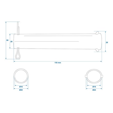 Asse per ruotino 48 mm x10 pezzi