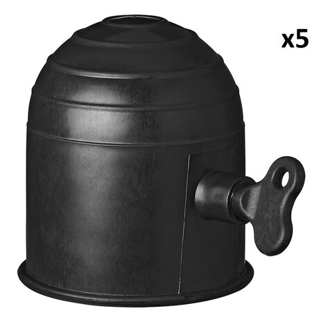 Copertura per gancio traino nera con serratura x5 pezzi