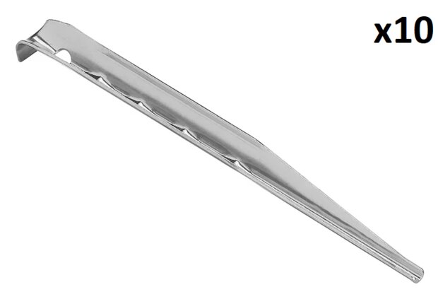 Picchetto tenda 18,5 cm in alluminio zigrinato x10 pezzi