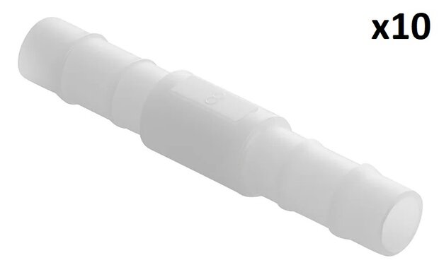 Raccordo diritto per tubo 8 mm x10 pezzi