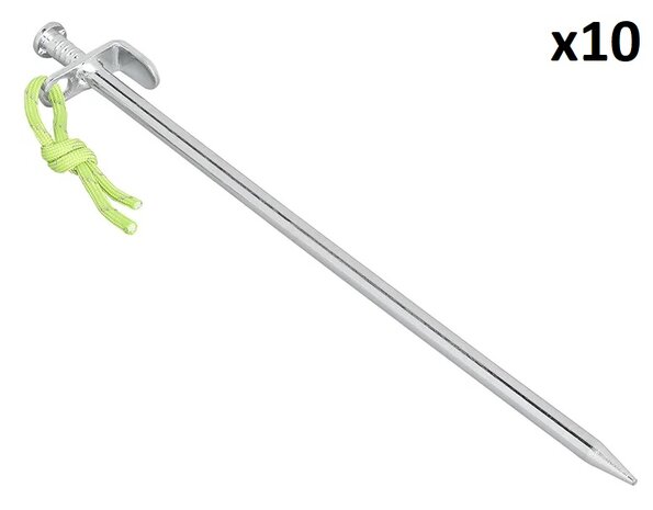 Picchetto da terra 30 cm in acciaio zincato con gancio a L Heavy Duty x10 pezzi