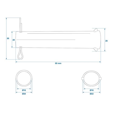 Asse per ruota jockey 48 mm x10 pezzi