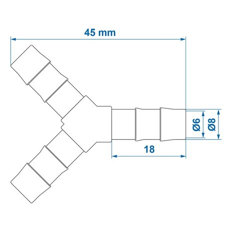 Raccordo a Y per tubo 8 mm x10 pezzi