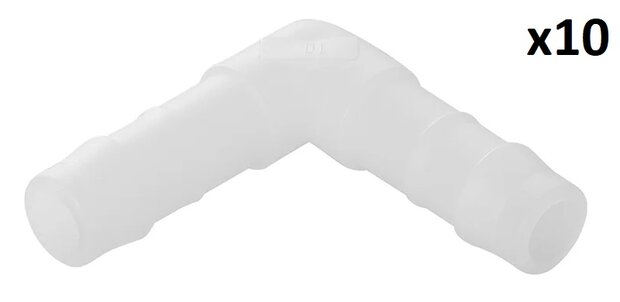 Raccordo ad angolo per tubo 10 mm x10 pezzi