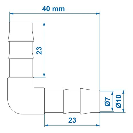 Raccordo ad angolo per tubo 10 mm x10 pezzi