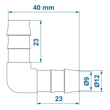 Raccordo portagomma angolato 12 mm x10 pezzi