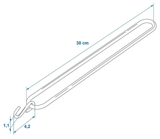 Cinghia elastica 300 mm con gancio a S x4 pezzi