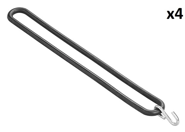 Cinghia elastica 300 mm con gancio a S x4 pezzi