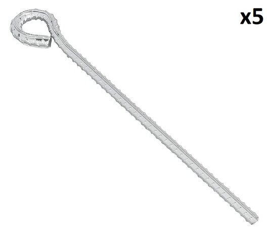 Picchetto da tempesta 30 cm in acciaio zincato con occhiello x5 pezzi