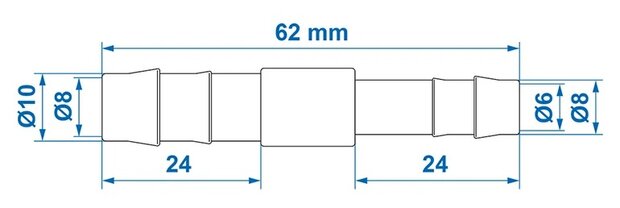Raccordo riduttore dritto 10x8 mm x10 pezzi