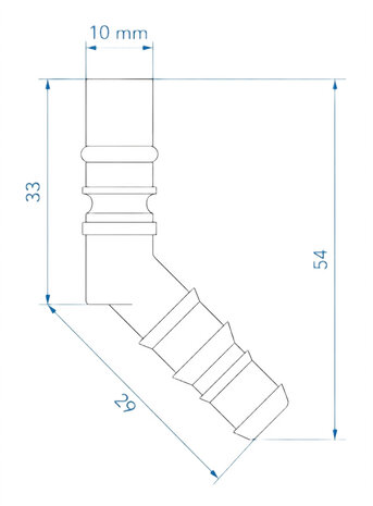 Raccordo per tubo con O-ring per tubi da 10/12 mm rosso x5 pezzi
