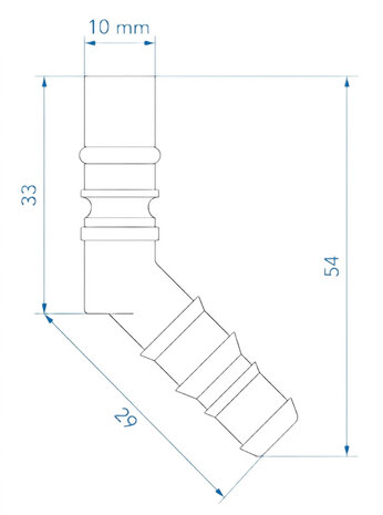 Raccordo per tubo con O-ring per tubi da 10/12 mm blu x5 pezzi