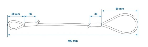 Cavo di sicurezza 40 cm con occhielli x5 pezzi