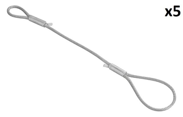 Cavo di sicurezza 40 cm con occhielli x5 pezzi