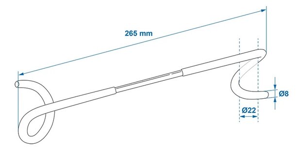 Gancio appendibile bifacciale per paletto da tenda 26,5 cm