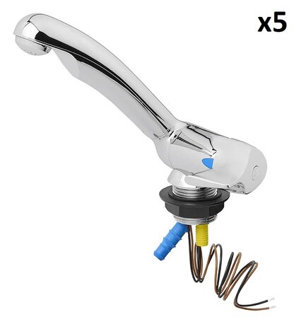 Rubinetto acqua fredda Keramik Style 12V diametro 33 mm cromo x5 pezzi