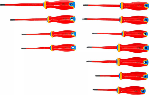 Serie di cacciaviti VDE punta extra sottile 11 pz