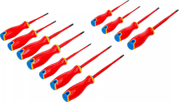 Serie di cacciaviti VDE punta extra sottile 11 pz