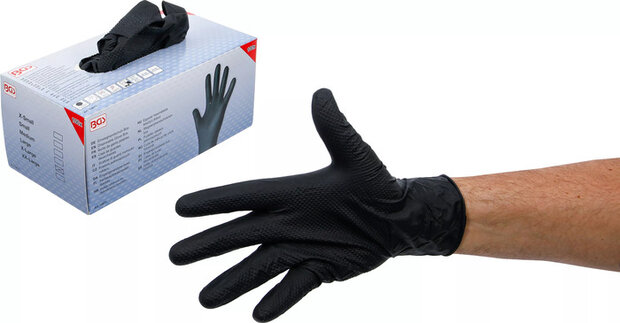 Scatola di guanti monouso nitrile con extra presa tg. XL 100 pz