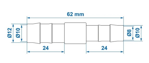 Raccordo riduttore dritto 12x10 mm x10 pezzi