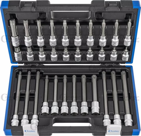 Set di inserti per chiave a bussola 1/2" profilo TP (per Torx Plus) T20 - T70, 32 pezzi