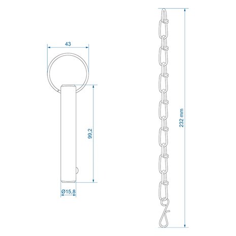 Perno di bloccaggio con catena
