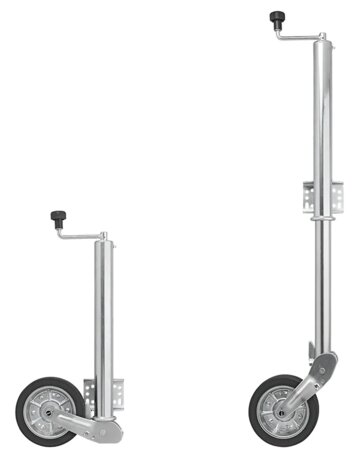 Ruotino di manovra 570/60 mm con grande cerchio in metallo e gomma 220 x 65 mm, pieghevole 500 kg
