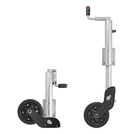 Ruota jockey 73 mm cerchio in metallo con pneumatico in gomma 260 x 65 mm pieghevole