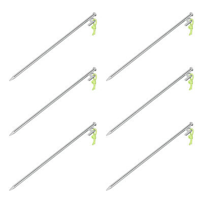 Picchetto da roccia 40 cm in acciaio zincato con gancio a P Heavy Duty – set di 6 pezzi