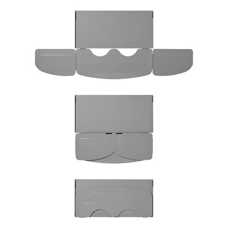 Paravento da cucina 3 pezzi in acciaio pieghevole con piastra di base 63 x 30,5 x 25 cm