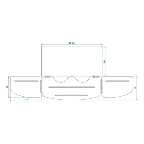Paravento da cucina 3 pezzi in acciaio pieghevole con piastra di base 63 x 30,5 x 25 cm