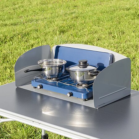 Paravento da cucina 3 pezzi in acciaio pieghevole con piastra di base 63 x 30,5 x 25 cm
