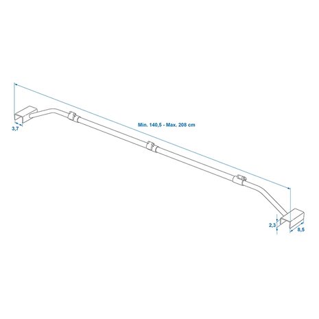 Arco in metallo estensibile 152–220 cm per telo copririmorchio