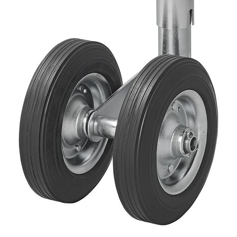Ruotino anteriore doppio 48 mm con pneumatici pieni in gomma naturale 200 x 50 mm