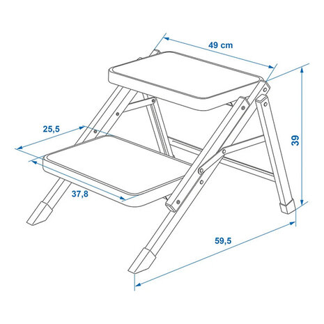 Scaletta pieghevole a 2 gradini