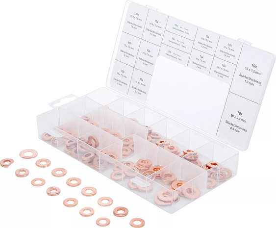 Assortimento anelli in rame 150 pz