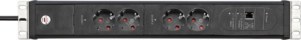 Multipresa 2 prese nera 3 m H05VV-F 3G1,5 formato 19