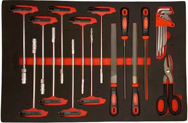 Carrello portautensili da 344 pezzi con piano in legno