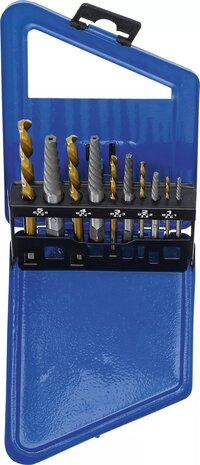 Serie di estrattori e punte con taglio sinistro HSS nitruro di titanio 2 - 7,5 mm 10 pz
