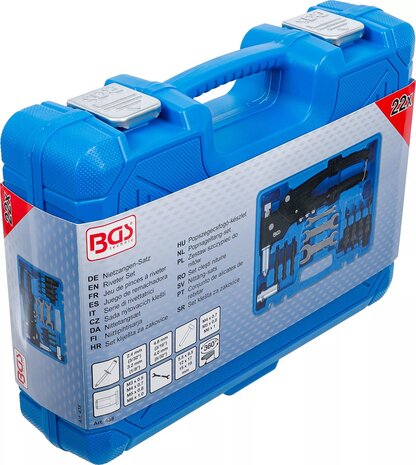 Serie di rivettatrici per rivetti standard, dadi e gambi per rivetti