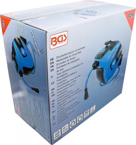 Tubo dell'aria compressa con avvolgitubo automatico 12 m + 2 m