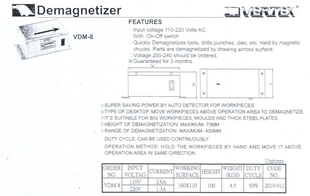 Smagnetizzatore 1,3A