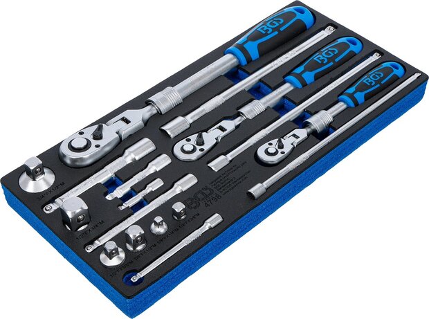 Serie di cricchetti reversibili estensibile snodabile (1/4) - (3/8) - (1/2) 17 pz