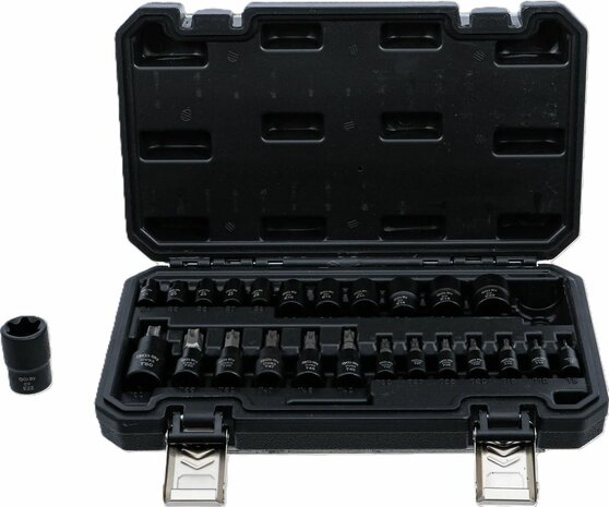 Set chiavi a bussola (1/4), (3/8), (1/2) profilo a E/T (per Torx) 25 pz