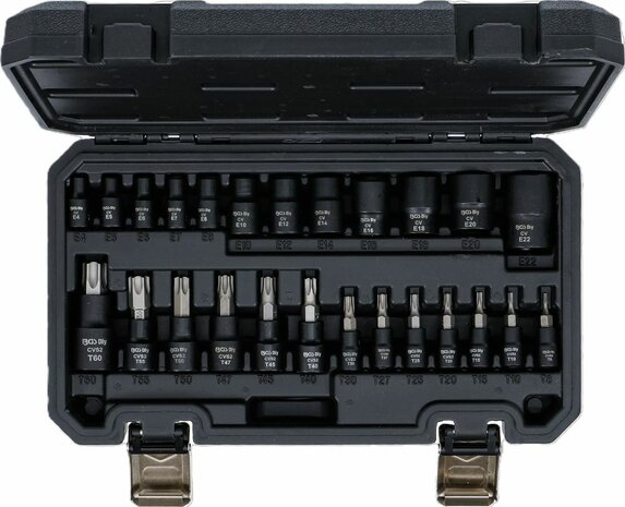 Set chiavi a bussola (1/4), (3/8), (1/2) profilo a E/T (per Torx) 25 pz